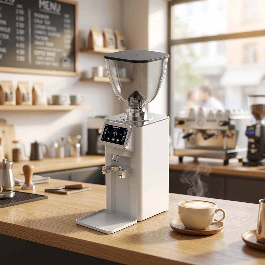 Automatic Burr Electric Coffee Grinder Aluminum Housing Coffee Bean Grinding Machine For Hotel Household Commercial Scenarios