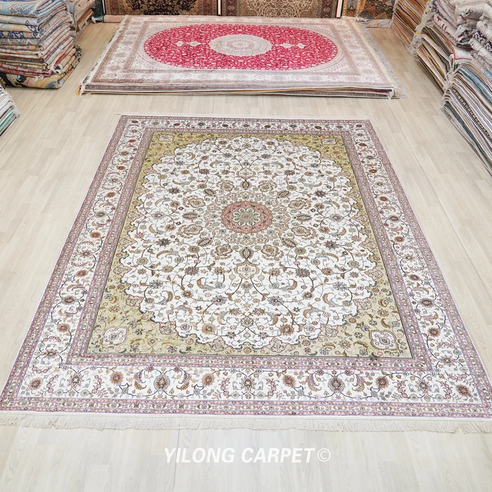 274x366cm Persian Handknotted Silk Rug Large Antique Turkish Handmade Carpet (YJH227AB)