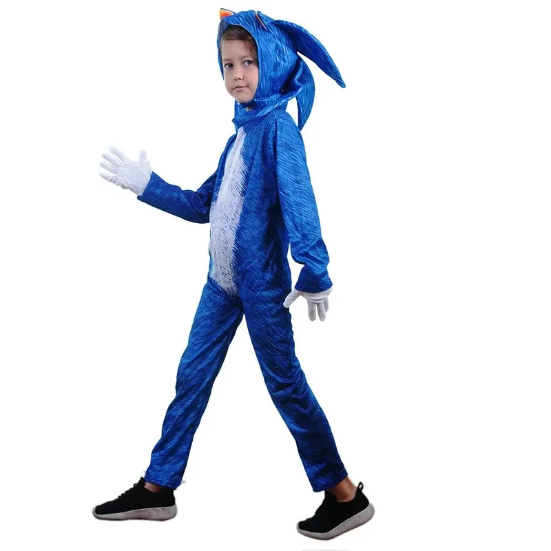 

a7d@Game Sonic Speed Kids The-Hedgehog Cosplay Bodysuit Anime Zentai Halloween Party Performance Cartoon For Boys Girls Animal C