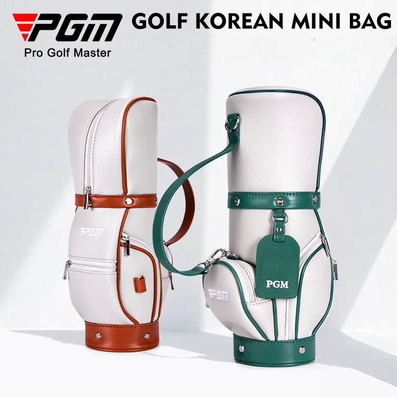PGM SOB009 Women's Mini Golf Bag Crossbody Shoulder Bag Lightweight PU Leather Golf Ball Accessory Storage Purse
