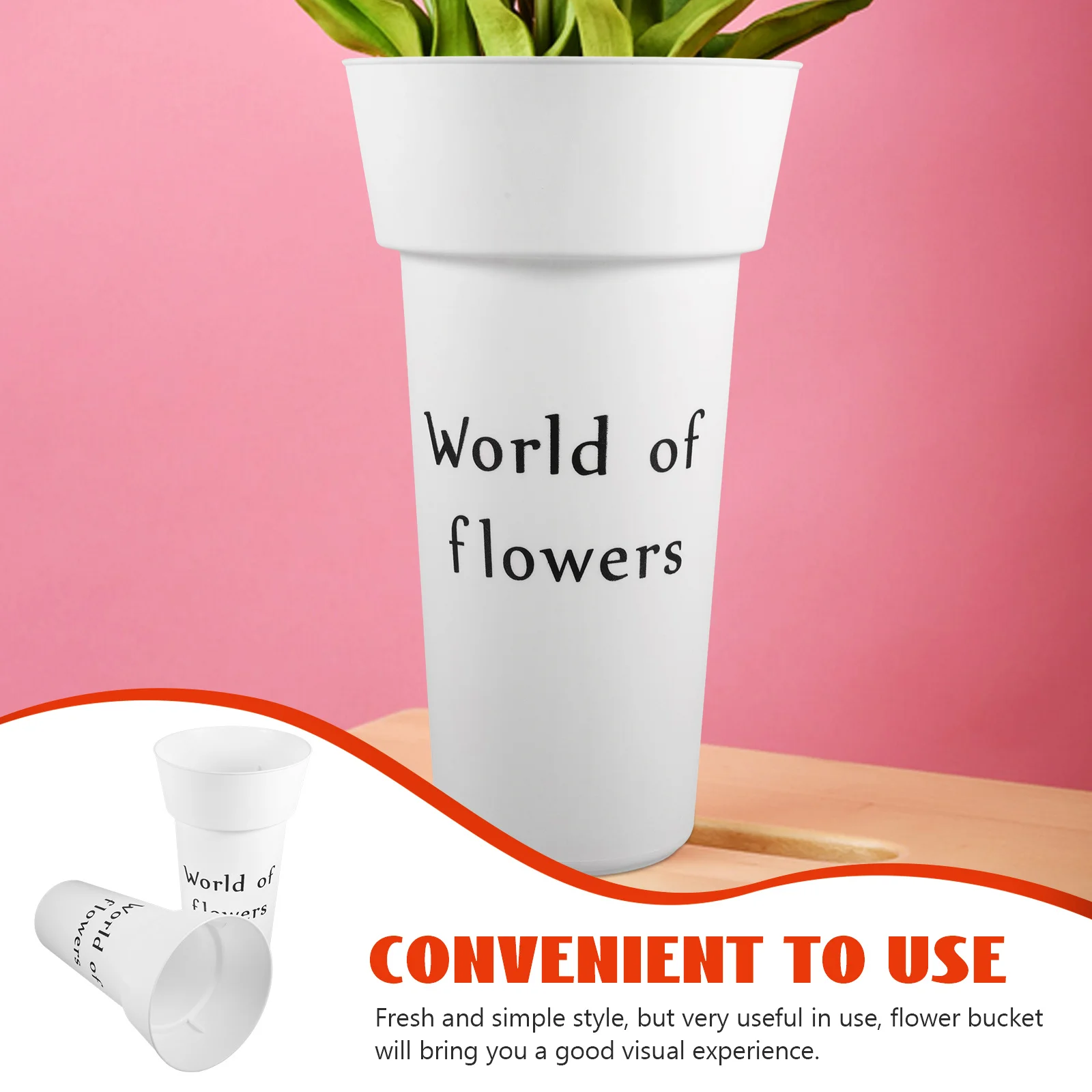 2Pcs Creative Flower Storage Containers Modern Simple Style for Indoor Outdoor Decor Flower Shop Use Decorative Plants Bucket