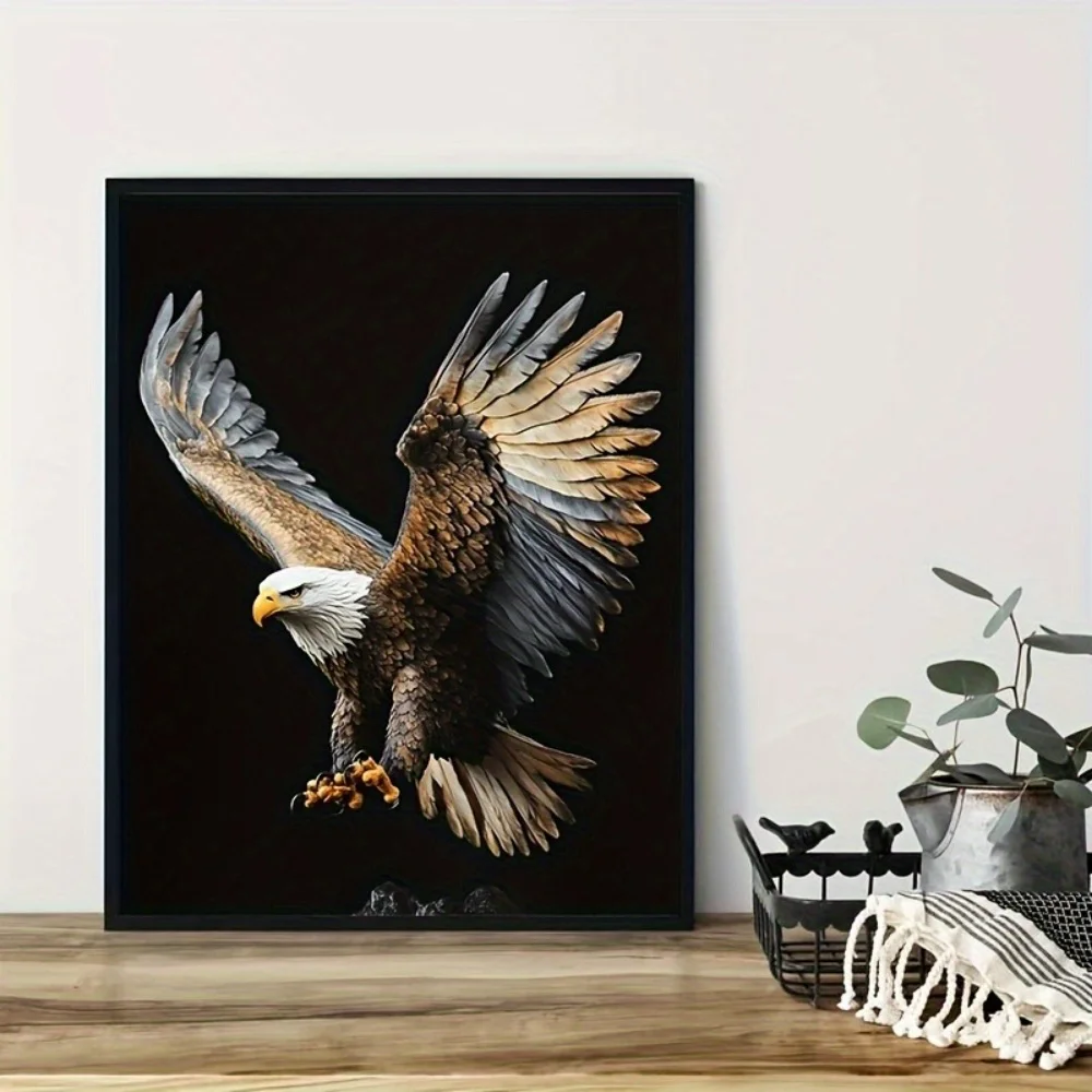 Soaring Eagle Canvas Print, 12x16 inches - Symbol of Freedom and Strength, Perfect Room Decor for Living Room, Bedroom or Bat