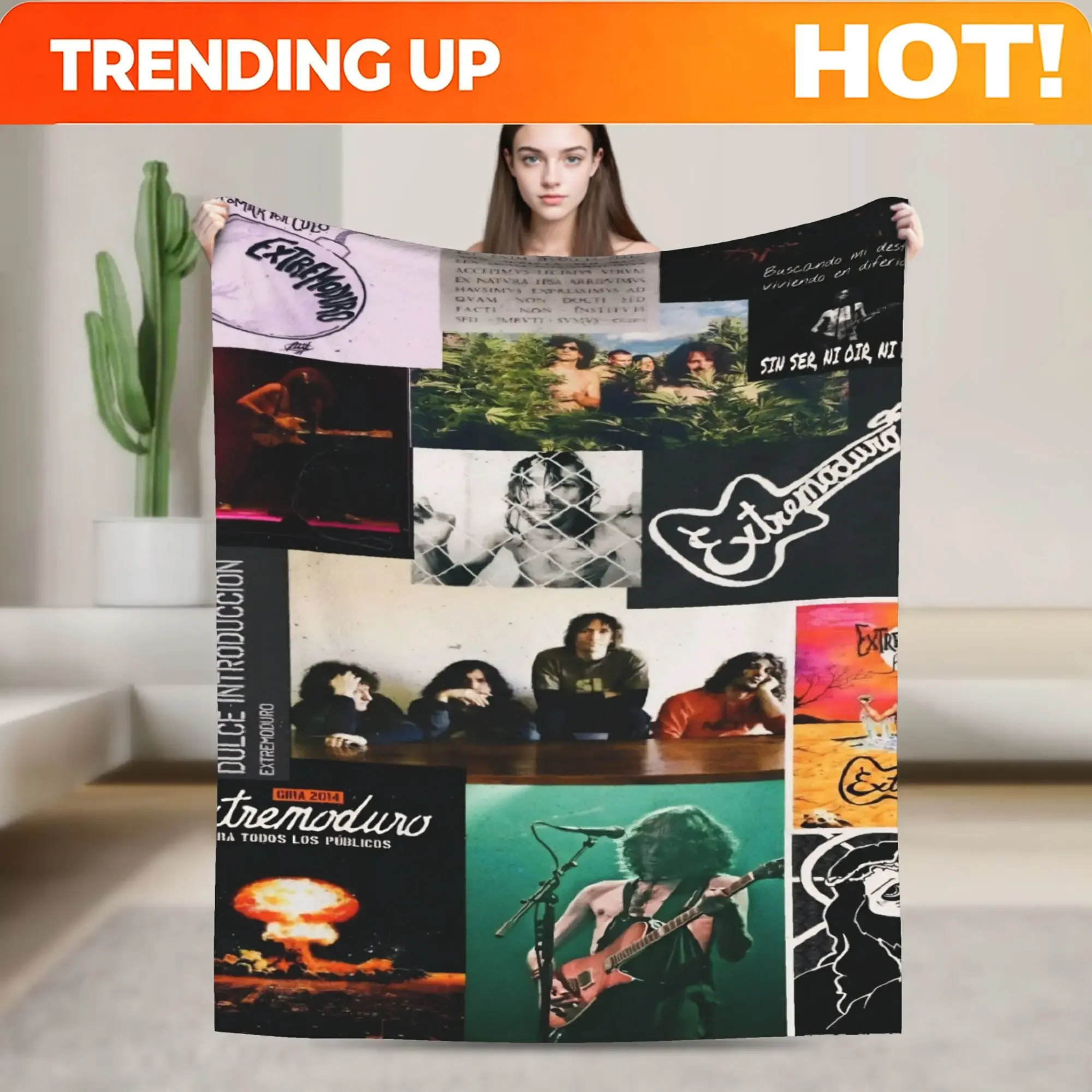 Custom Extremoduro Spanish Hard Rock Band Blanket Quality Super Warm Throw Blanket Winter Picnic Home Decor Fashion Bedspread