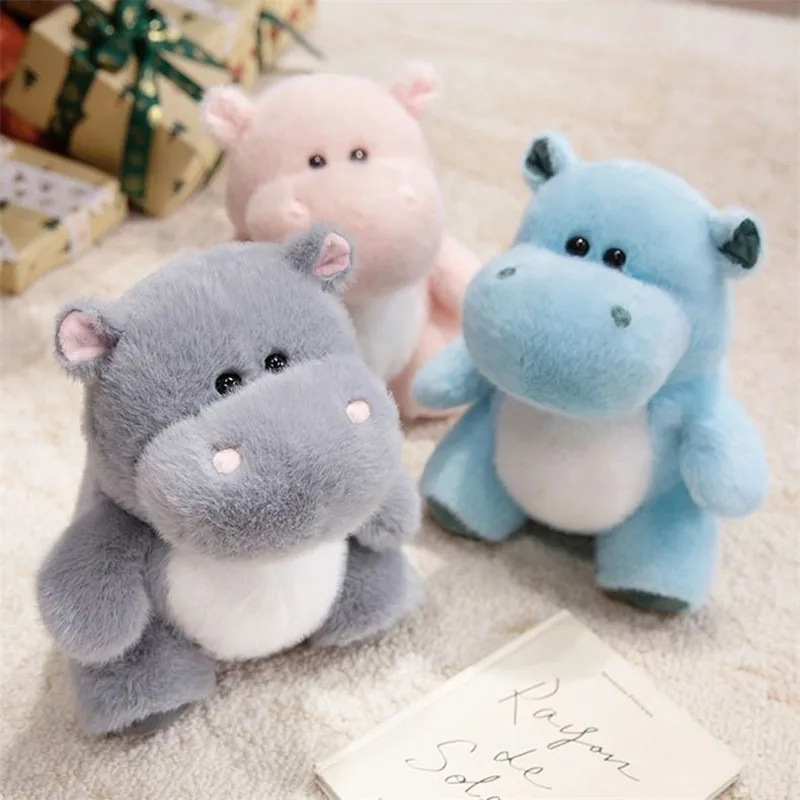

Cute Hippo Plush Toy Soft Stuffed Animal Doll for Kids Kawaii Cartoon Hippo Plushie Children Christmas Birthday Gift Home Decor