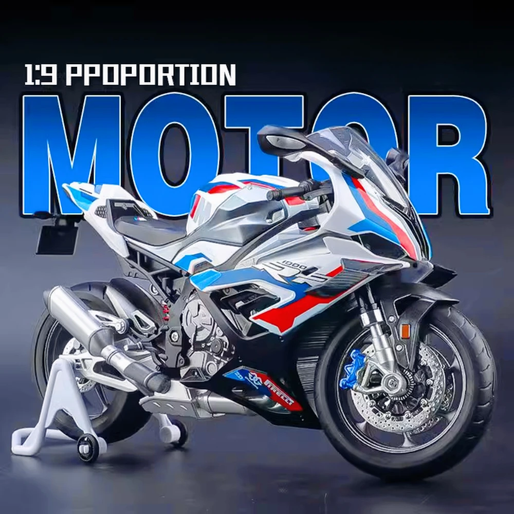 

1:9 Scale RR1000 R1250 GS Motorcycle Model Toy Car Linkage Turning Shock Absorption Cool Light Motorbike Models Kids Ornaments