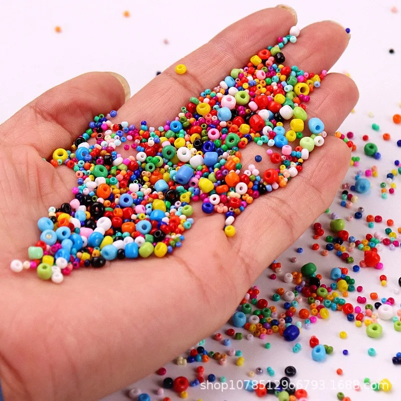 Perles de riz de couleur unie, 1000 pièces 1.5-4mm, taille mixte 51 verre, point de croix bricolage fait à la main, épingle à cheveux, perles frangées en vrac