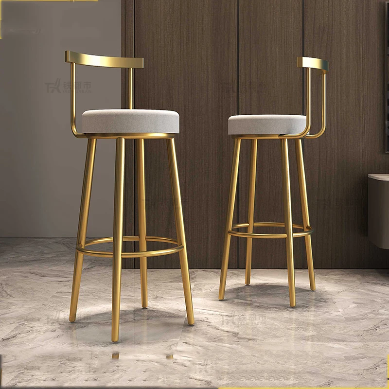 

Nordic internet celebrity golden simple modern bar Cafe light luxury home iron bar stool barkrukken nordic bar furniture gold