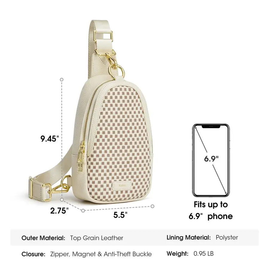 حقيبة كروس للنساء، حقيبة كروس جلدية من الجلد، حقيبة صدر بمحفظة RFID، حقيبة نهارية صغيرة للنساء #3