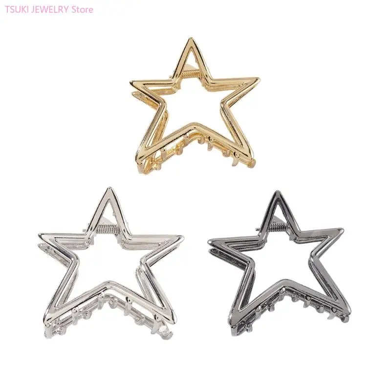 

62KE Модная металлическая шпилька для волос с полой звездой, аксессуар для укладки волос для женщин и девочек