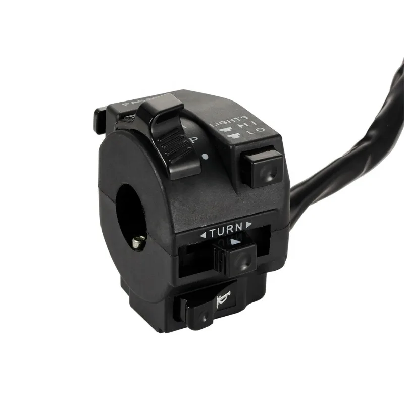Motorcycle handlebar left turn signal light horn high low beam ignition start switch,