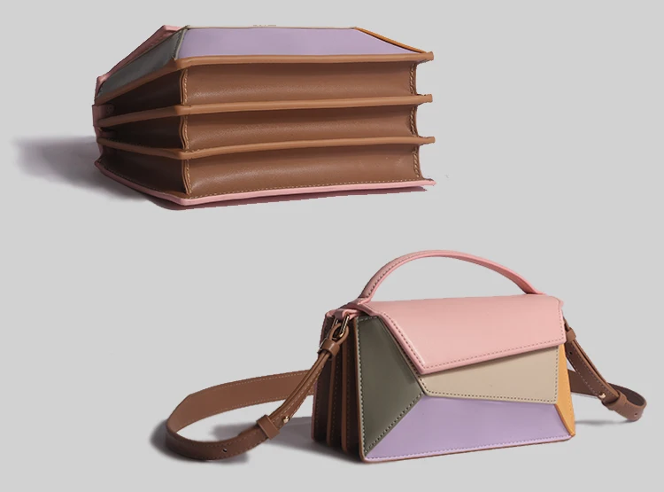 مصمم العلامة التجارية الجديدة التركية هندسية اللون المعين ساحة الكتف حقائب كروسبودي للنساء SUмка Жenskah الساخن بيع #6