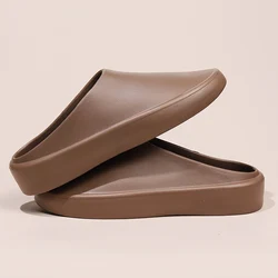 Summer Lightweight Rubber Slippers for Men And Women Slip-on Closed-Toe Half-Shoe Slides for Home House Room Use Mules