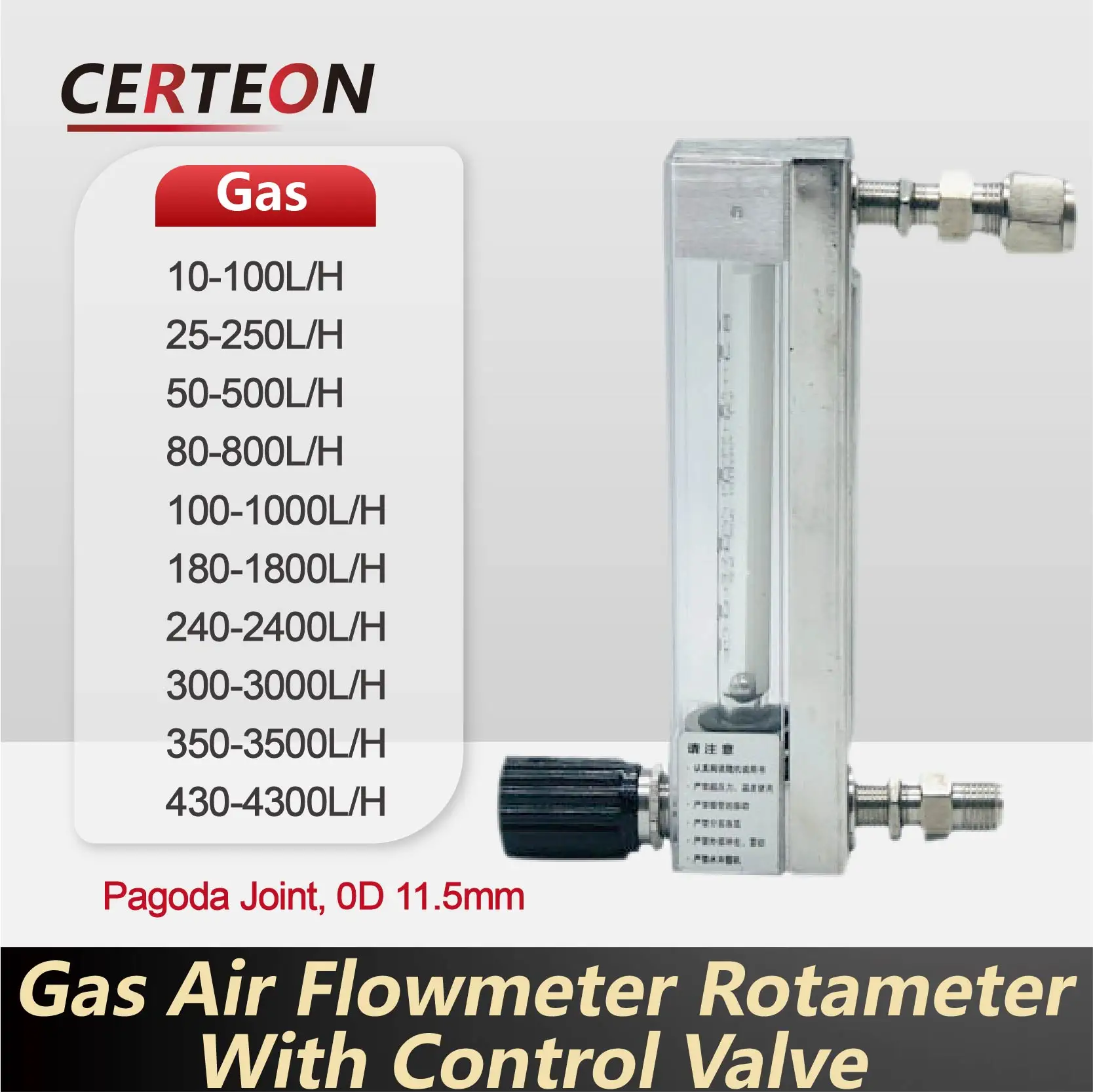 

Glass Tube Rotameter Flow Meter DK800-6 Variable Area Gas Flowmeter for Air Oxygen Nitrogen Industrial Float Type Flowmeter whol