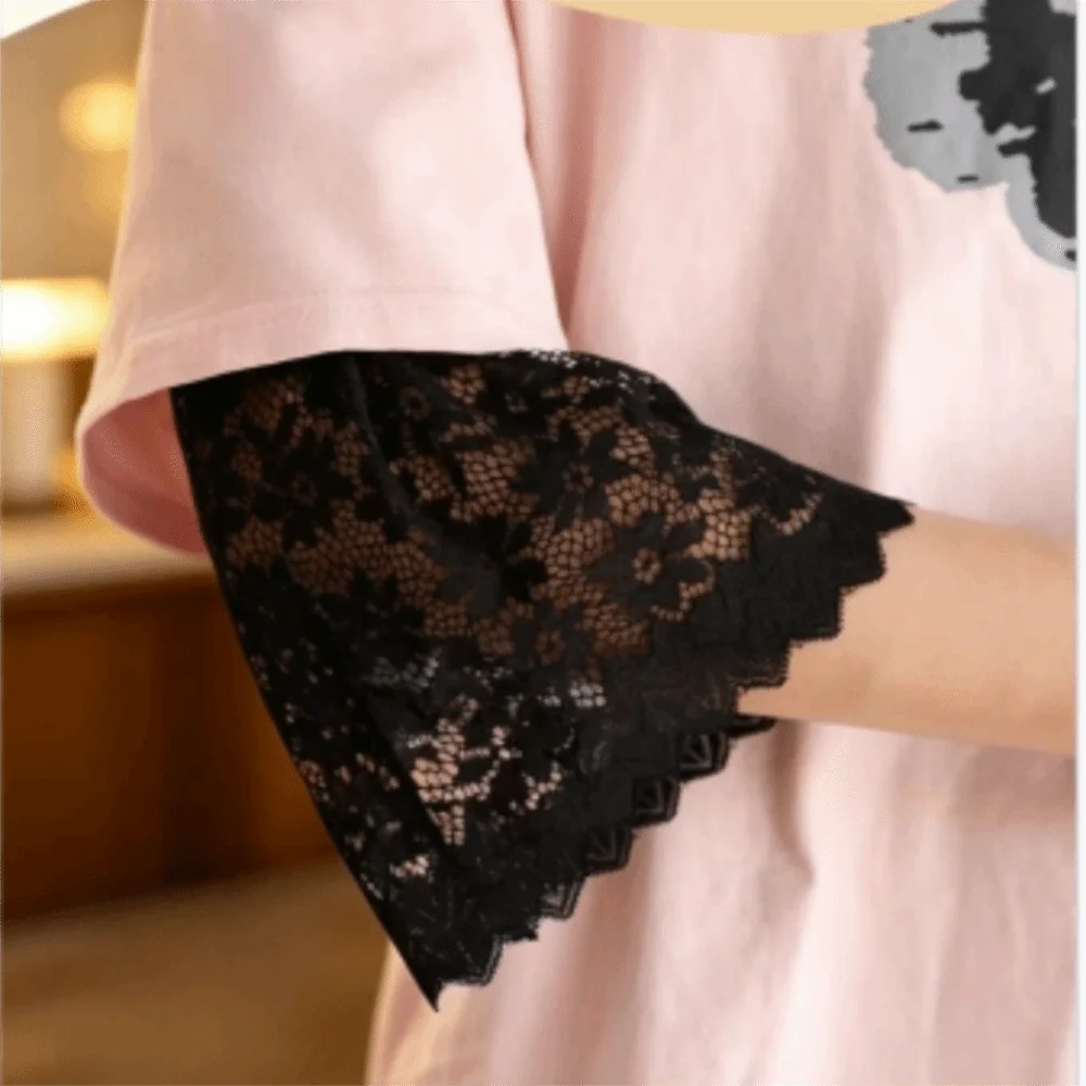Picture 4: Casual Solid Color Lace Floral Cuffs Bell Sleeves Stretchable Fake Sleeves Mesh Flower Wrist Accessories Female Fashion