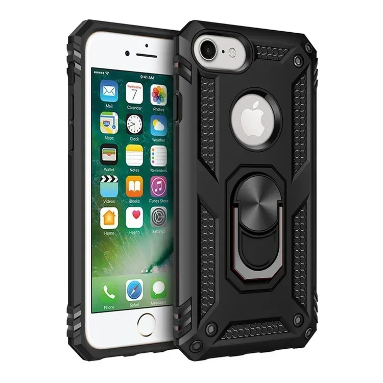 Odporne na wstrząsy etui do iPhone'a 7 Armor Military Drop Protective Ring Holder Magnet Case Cover do iPhone 7 Plus 7Plus