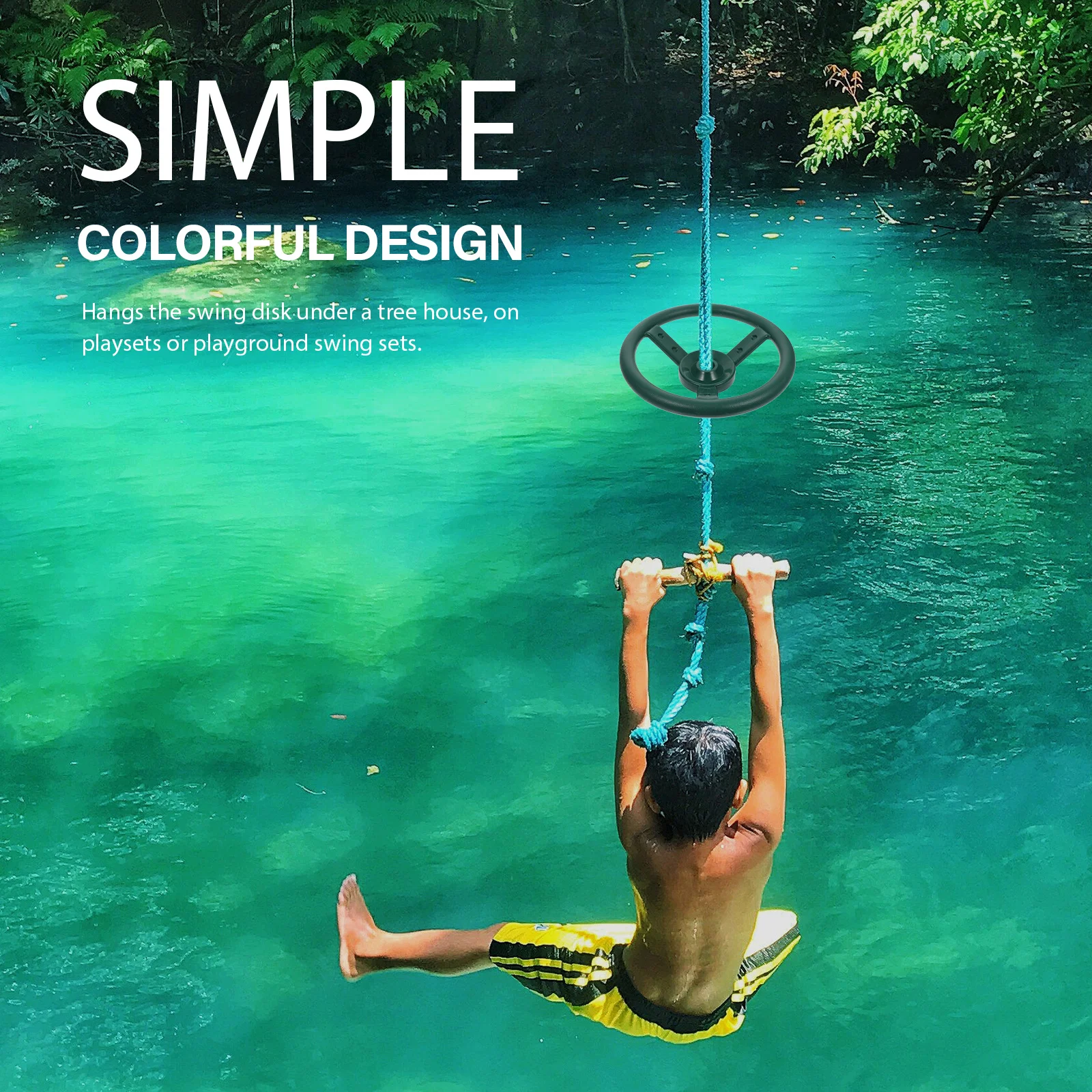 Plastic Small Steering Wheel Large Round Swing Disc Premium Material Recreation Swing Plate Outdoor Playground Seat Accessory