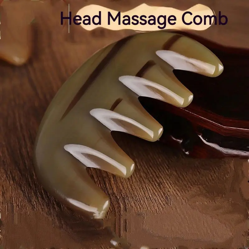 Natural Horn Scraping Plate Gua Sha Board SPA Massage Tool OX Horn Chinese Traditional Body Massager Comb Acupuncture Scraper