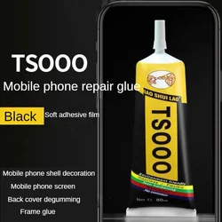 Hızlı kuru siyah tutkal cep telefonu çerçeve LCD ekran çözgü açık tutkal onarım takı elektronik yumuşak tutkal çatlak mühür