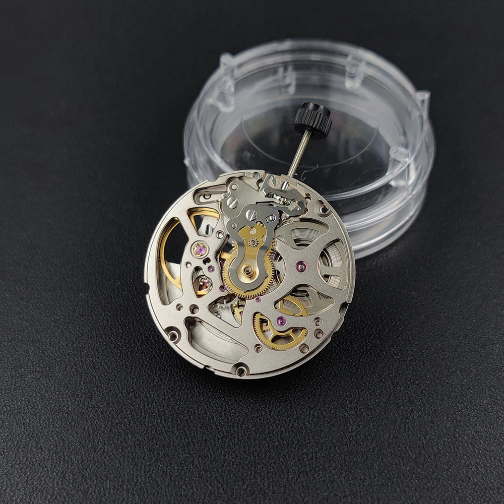Genuine HK PT5404 Automatic Mechanical Movement Gold Skeleton Self-winding PT5404 Mechanism High Quality Golden Silver Version image 4