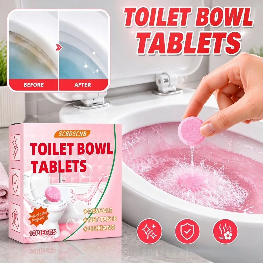 Toilet Bowl Cleaner Effervescent Tablets Powerful Stain Removal Long Lasting Fresh Fragrance Deodorizing Toilet Cleaning Supplie