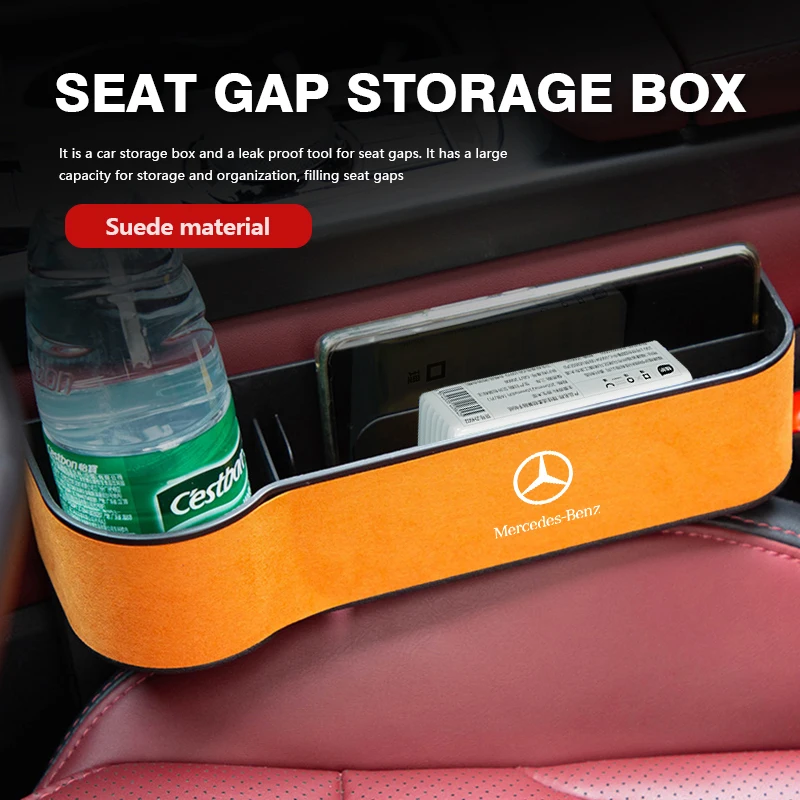 Car Seat Gap Storage Box Seat Side Pocket Cup Phone Holder For Benz AMG A C E S G Class W201 W210 W108 W204 W205 W203