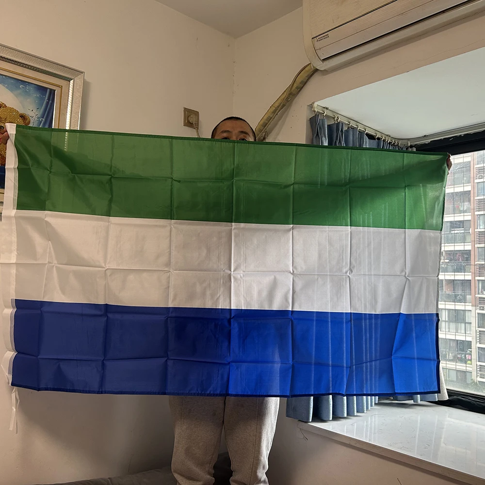 SKY FLAG Sierra Leone Flag 90x150cm Polyester Sierra Leone Flag for Advertising Home Decoration