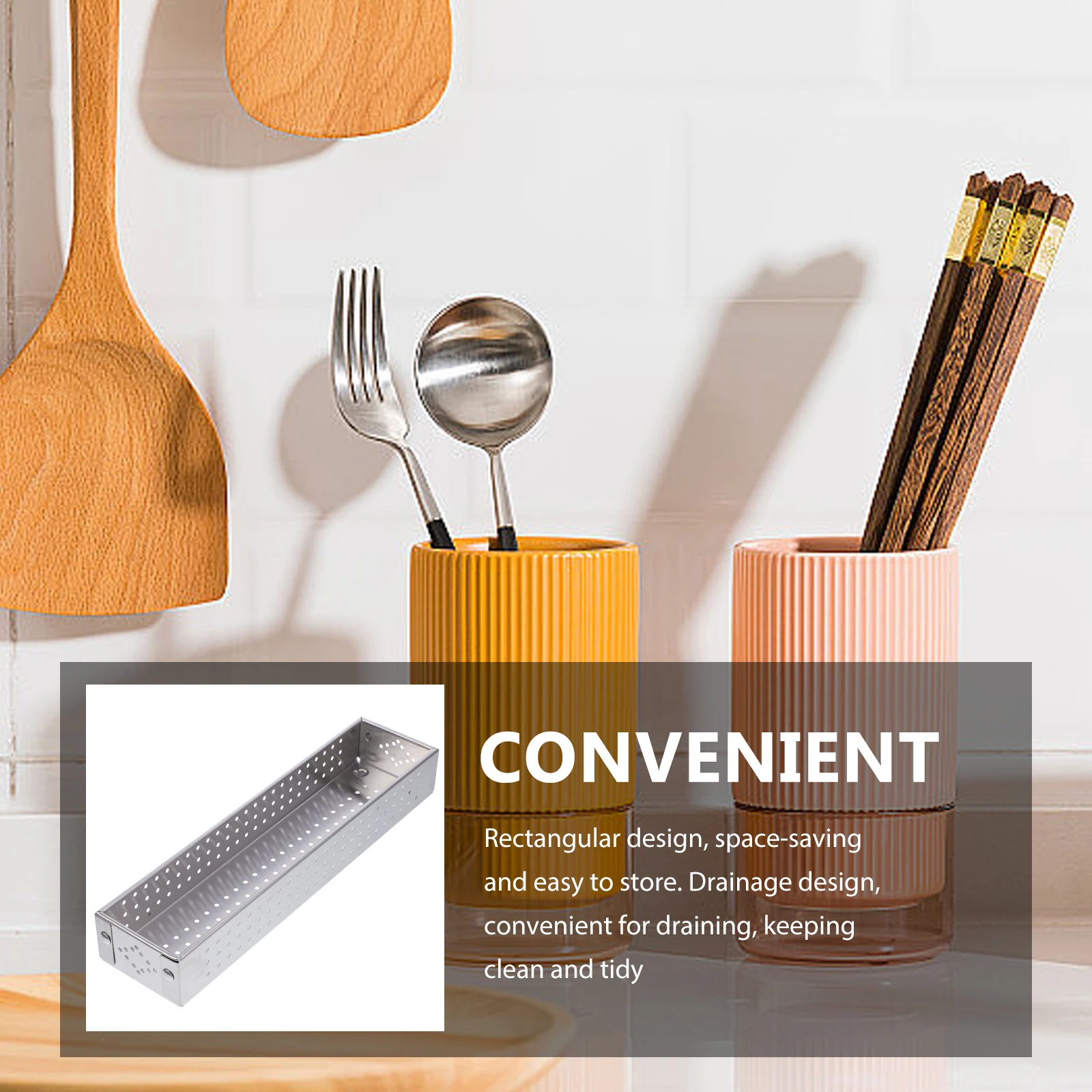 

Stainless Steel Cage Large Capacity 304 Utensil Delicate Cutlery Organizer Holder Kitchen Restaurant Organizer Storage Box