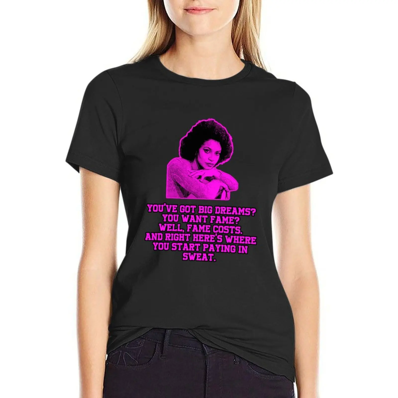 

Fame quote lydia grant T-Shirt female anime clothes funnys summer blouses woman 2024
