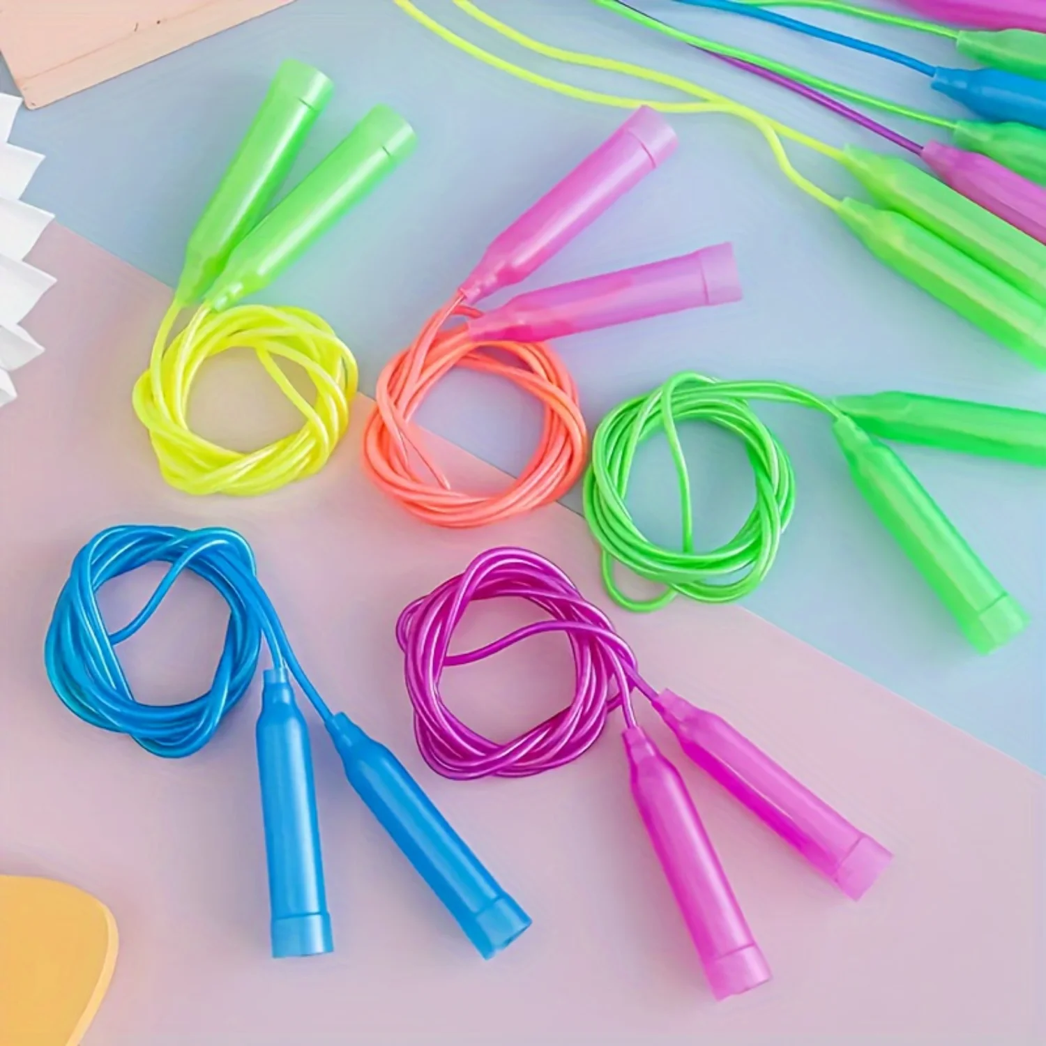 

Jump Rope Colorful Adjustable Length Plastic Jump Rope 1pc Soft Handle Plastic Jump Rope Indoor And Outdoor Sports Toys Educatio