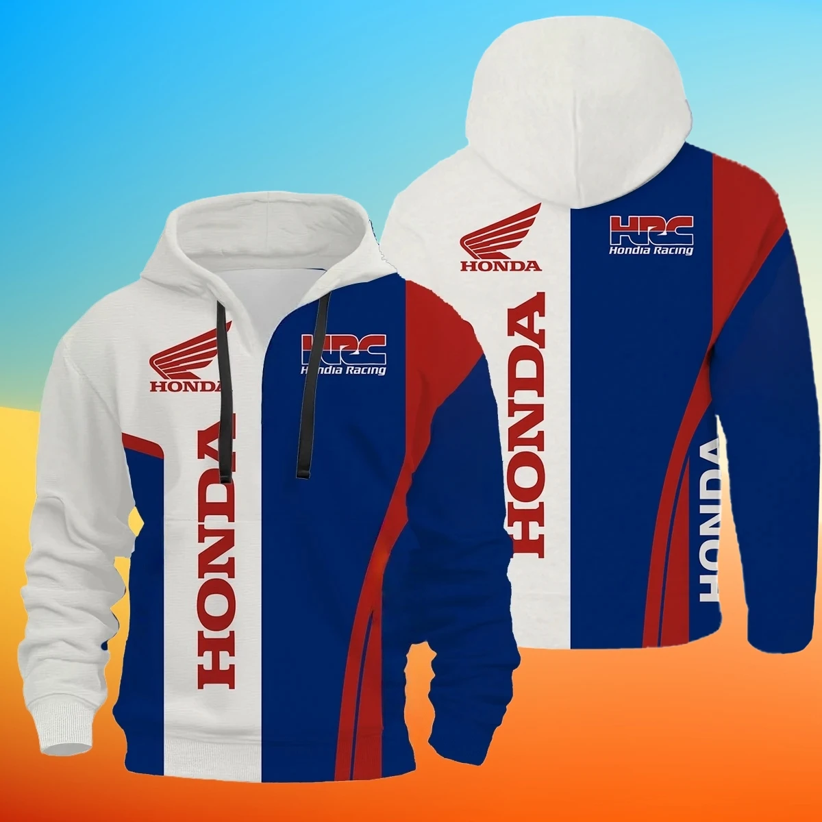 

Куртка с капюшоном Honda с 3D принтом для гонок на мотоциклах, свободная толстовка с длинными рукавами, повседневная куртка в стиле Харадзюку для мужчин и женщин, одежда Honda