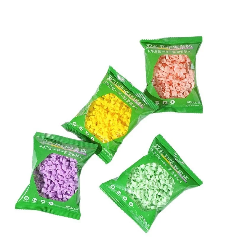 200pcs Disposable Glue Rings Plastic Cup Rings Holder Diamond Shape Tattoo Pigment Eyelash Extension Tools Lash Supplies