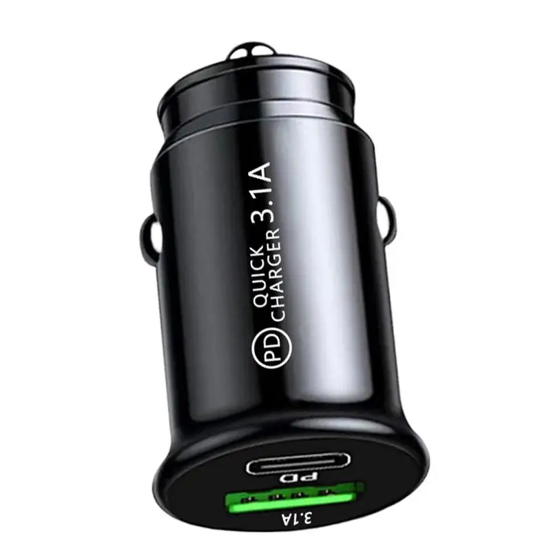 USB+TYPE-C Car Charger 3.1A 5V PD Cigarette L ighter USB Power Adapter Fast Charging Car Phone Charger For All Smart Phones