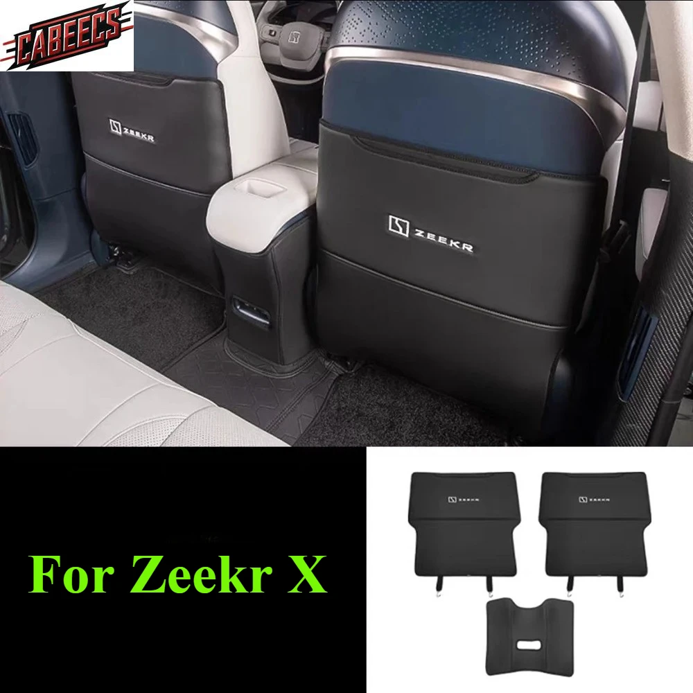 

Для GEELY Zeekr X 2023 2024, кожаное переднее сиденье автомобиля, задняя защита от ударов, пыли, накладка на рамку, защита внутренних аксессуаров