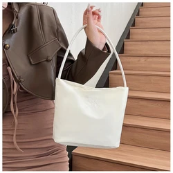 Korean Mucu & Ebony Fashion Tote Bag, muchandebony Underarm Nylon Embroidered Handbag for Women's Simple Shoulder Bag