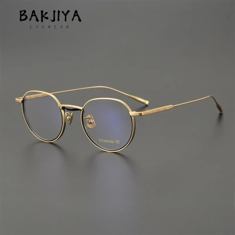 

Japanese High-end Designer Pure Titanium Eyeglass Frames for Men and Women Senior Texture Unique Vintage Oval Eyeglasses Frames