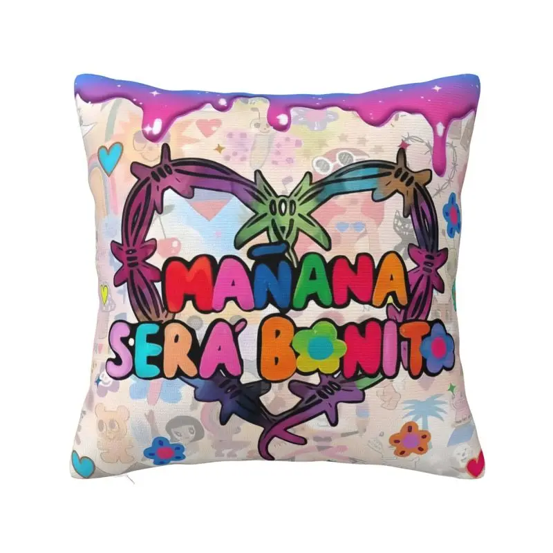 Fashion Colombian Singer Manana Sera Bonito Cushion Cover Velvet Karol G Pillow Case for Car Square Pillowcase Decoration