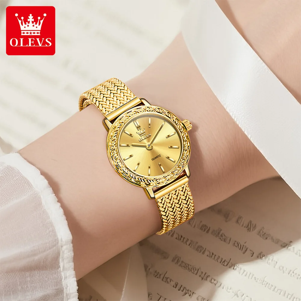 OLEVS 5643 Woman Quartz Watch Top Thin Quartz Watch Women Stainless Steel High Hardness Mirror 30M Waterproof Ladies Wristwatch