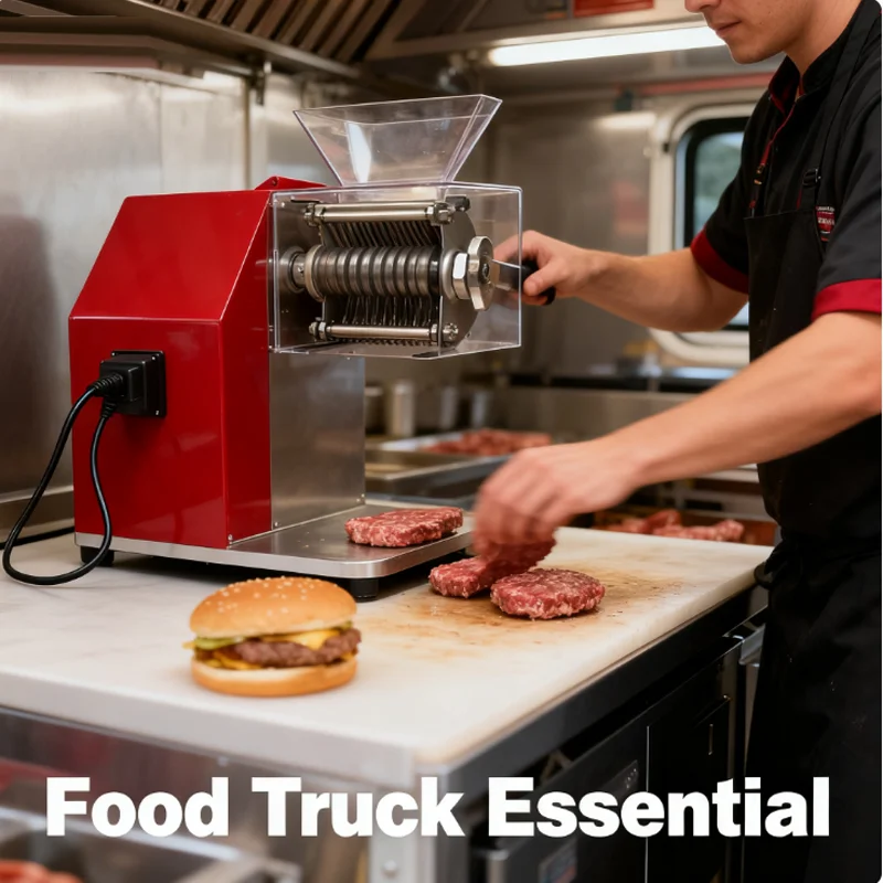 ماكينة تقطيع اللحوم التجارية لسطح المكتب ماكينة تقطيع اللحوم من الفولاذ المقاوم للصدأ