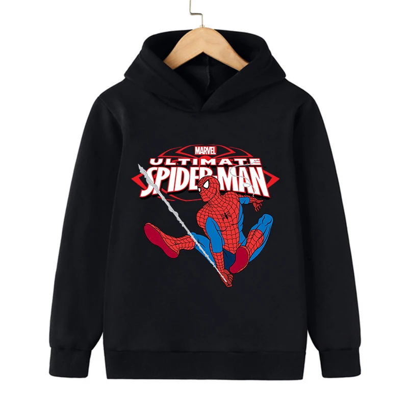 Cartoon Pink Sweatshirt Kawaii Cute Funny Super Hero Spiderman Hoodie Children Kids Boys Girls Baby Harajuku Graphic Hoodies