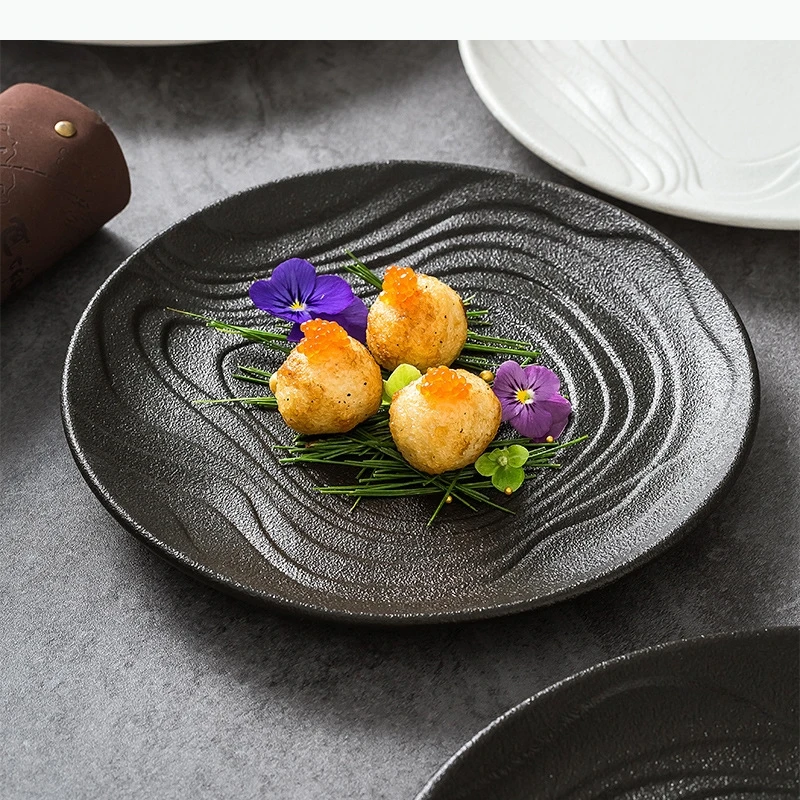 Circular Ceramics Dining Plate Sashimi Plate Sushi Plates Western Steak Plates Dessert Pasta Dish Fruit Dish