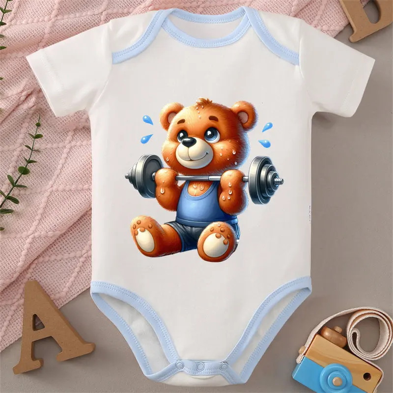 

Baby Bear/I Like Sport с милым принтом, детская одежда, комбинезон из 100% хлопка, комбинезон, боди для новорожденных от 0 до 12 месяцев, лучший подарок для ребенка