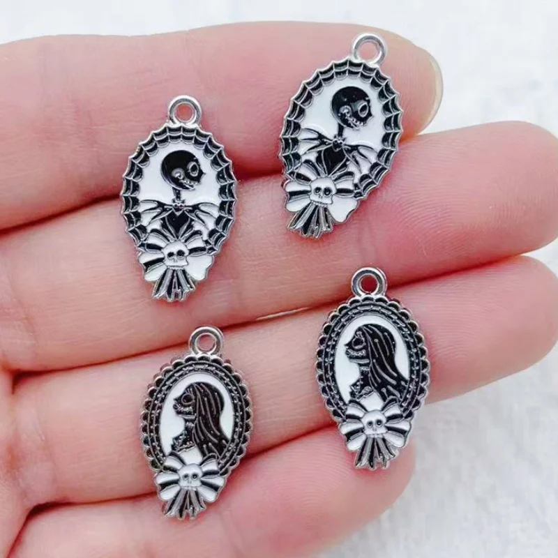 10pcs Alloy Halloween Skull Charms for Jewelry Making Fashion Earrings Pendant Bracelet Necklace Accessories Diy Craft