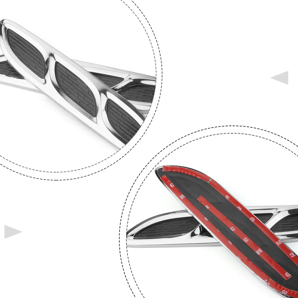 

Car Body Decor Stickers Abs Waterproof Heat Resistant Engine Part Vent Cover Vehicle Side Air Flow Outlet Decal