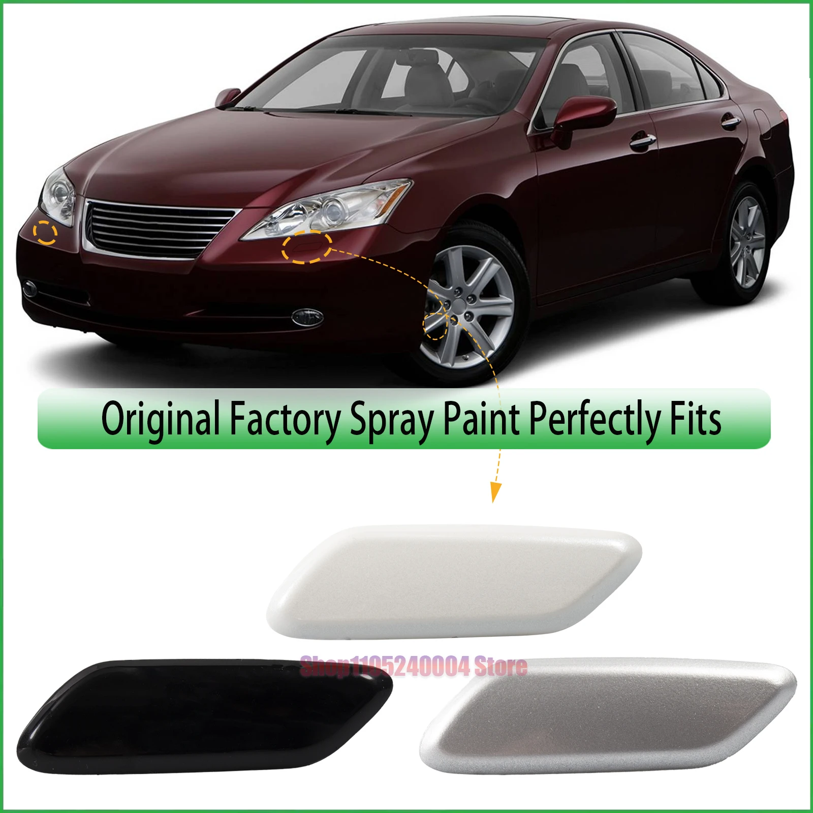 For LEXUS ES350 Front Headlight Washer Cover Premium Accessory For All Models 2006-2009 Complete Nozzle Protection Kit