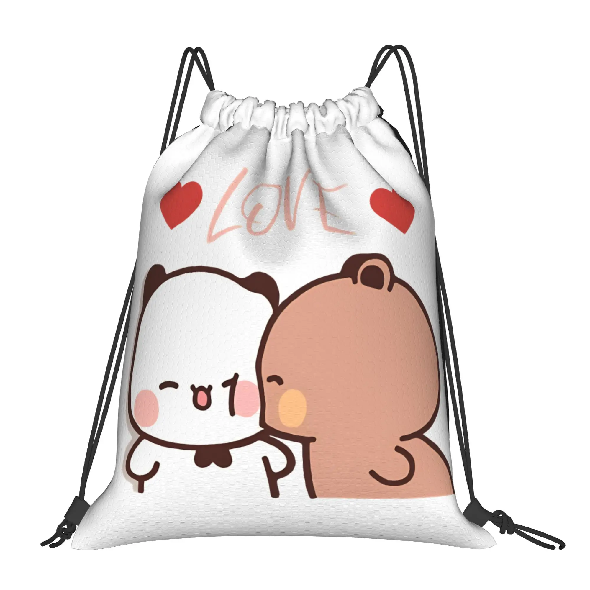 

Bubu And Dudu Love Drawstring Backpack Gym Sports Sackpack Water Resistant String Bags for Yoga