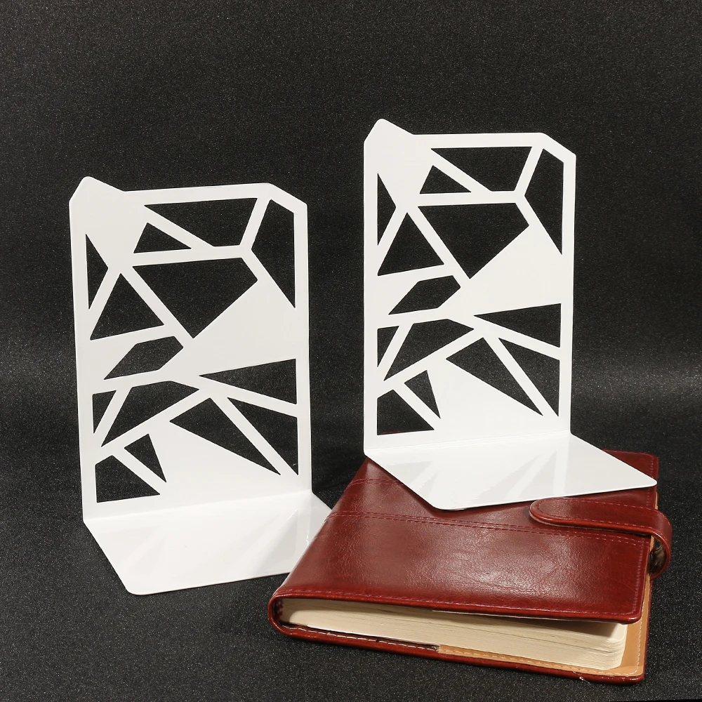 Hollow-Out Metal Bookends, Design Hourglass, Bookends para casa e escritório, Rolhas de livros, Porta-livros