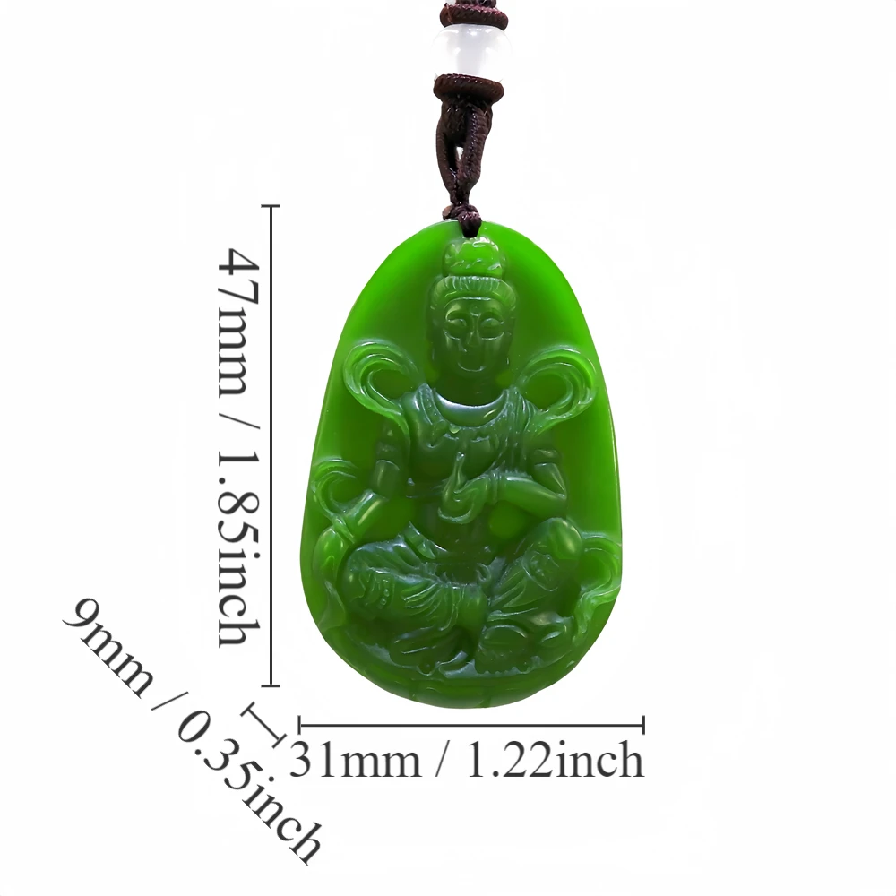 Natural Green Hetian Jade Bodhisattva Pendant Jasper Necklace Pendants Charm Accessories Jewelry Amulet Gift for Women Men