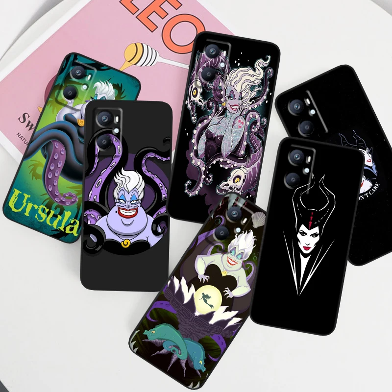 Maleficent Usula Disney Phone Case Black For OPPO Find X6 X5 X3 Lite A54S A5 A94 A16 A53S A57 A74 A72 A96 A9 A98 A78 A15S 5G