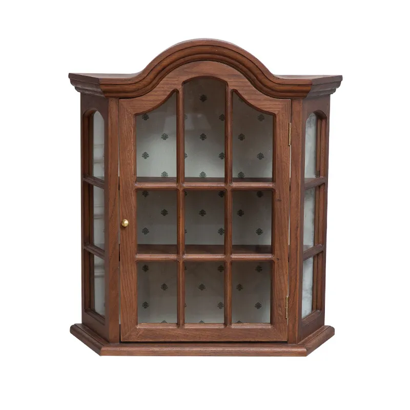 Retro nostalgic style countertop wooden handicraft multi-functional locker, suitable for wedding living room bedroom display
