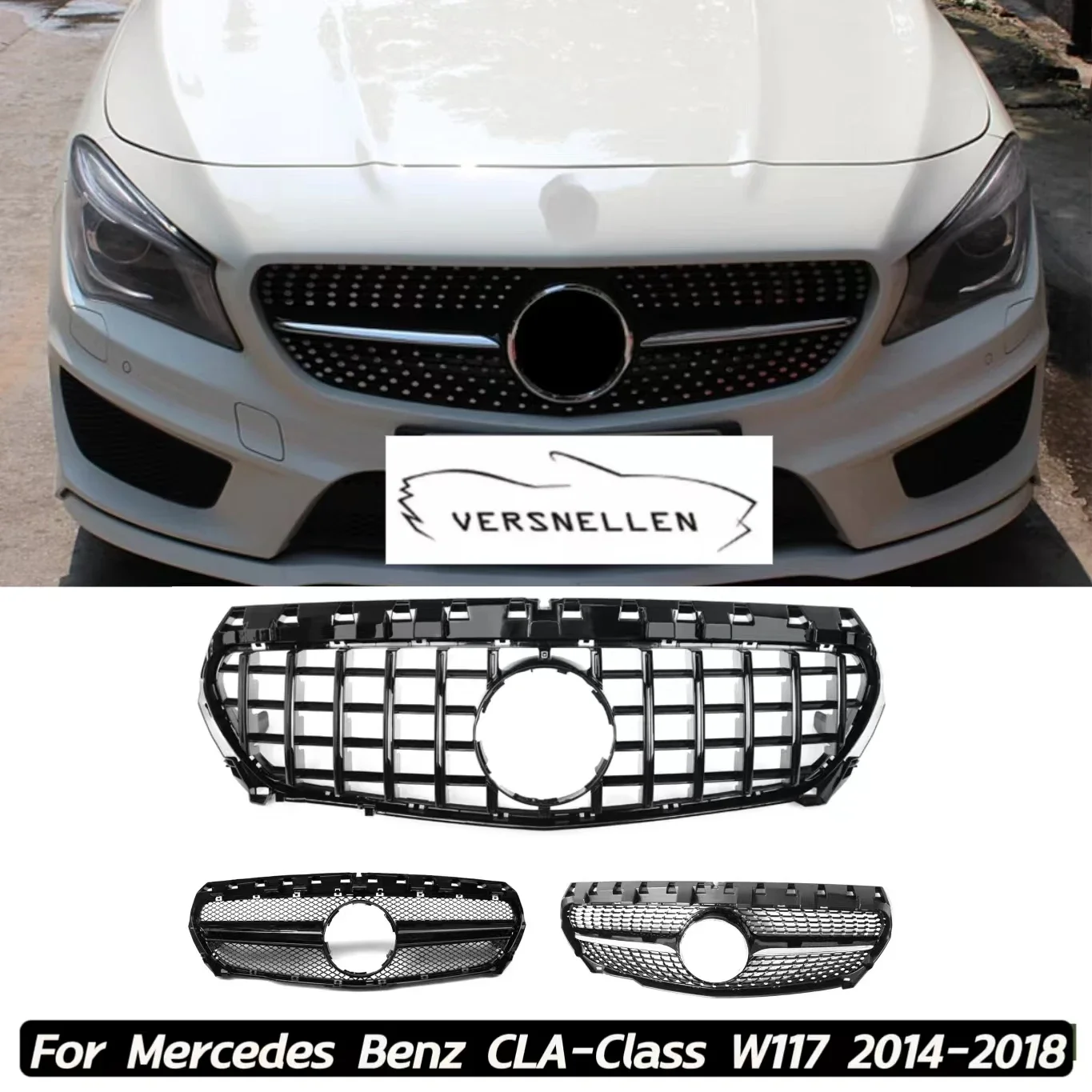 

Решетка для Mercedes Benz CLA-Class W117 2014-2018 CLA180 CLA200 CLA45 AMG, передний бампер GTR